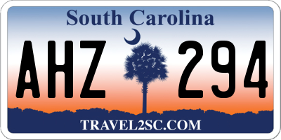 SC license plate AHZ294