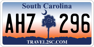 SC license plate AHZ296