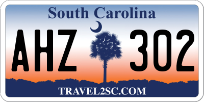 SC license plate AHZ302