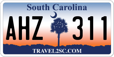 SC license plate AHZ311