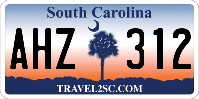 SC license plate AHZ312