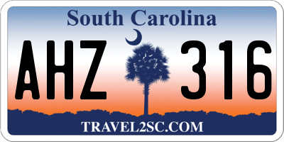 SC license plate AHZ316