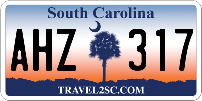 SC license plate AHZ317