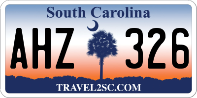 SC license plate AHZ326