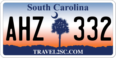 SC license plate AHZ332
