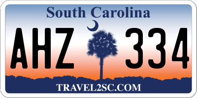 SC license plate AHZ334