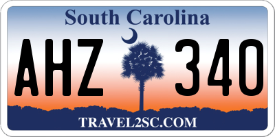SC license plate AHZ340