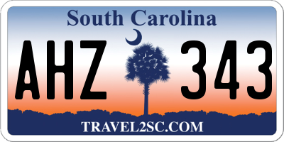 SC license plate AHZ343