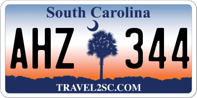 SC license plate AHZ344