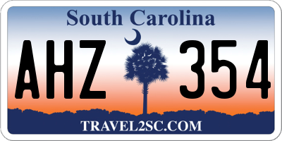 SC license plate AHZ354