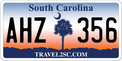 SC license plate AHZ356