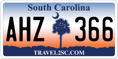 SC license plate AHZ366