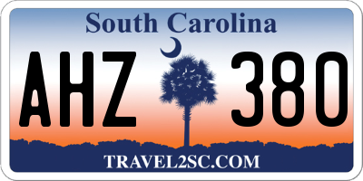 SC license plate AHZ380