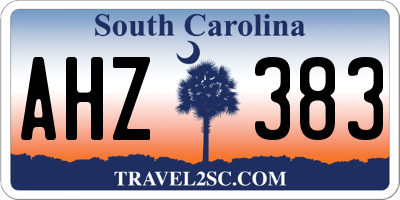 SC license plate AHZ383