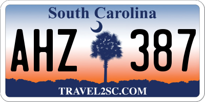 SC license plate AHZ387