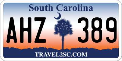 SC license plate AHZ389
