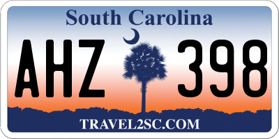 SC license plate AHZ398