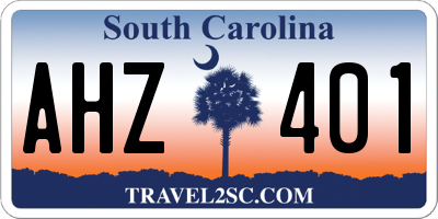 SC license plate AHZ401