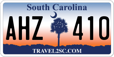 SC license plate AHZ410