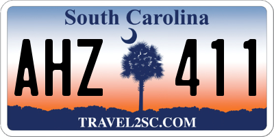 SC license plate AHZ411