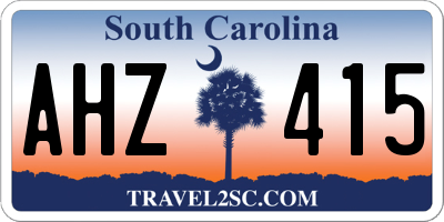 SC license plate AHZ415
