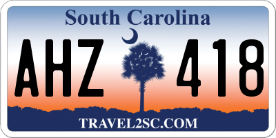 SC license plate AHZ418