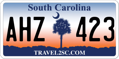SC license plate AHZ423