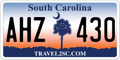 SC license plate AHZ430