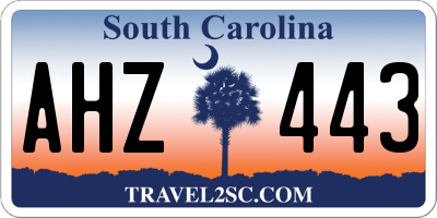 SC license plate AHZ443
