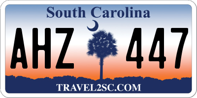 SC license plate AHZ447