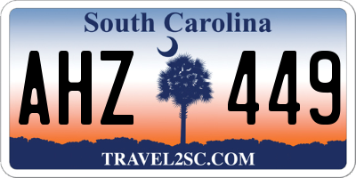 SC license plate AHZ449