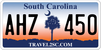 SC license plate AHZ450