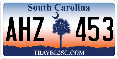 SC license plate AHZ453