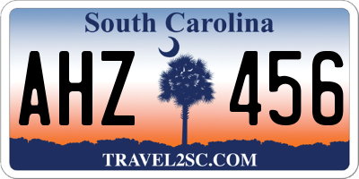 SC license plate AHZ456