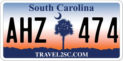 SC license plate AHZ474