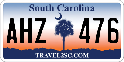 SC license plate AHZ476