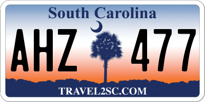 SC license plate AHZ477