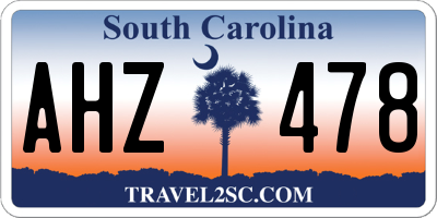 SC license plate AHZ478