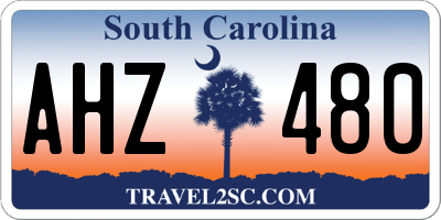 SC license plate AHZ480