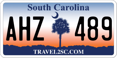 SC license plate AHZ489