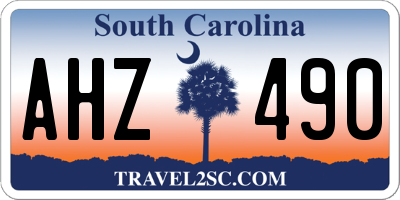 SC license plate AHZ490