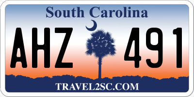 SC license plate AHZ491