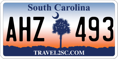SC license plate AHZ493