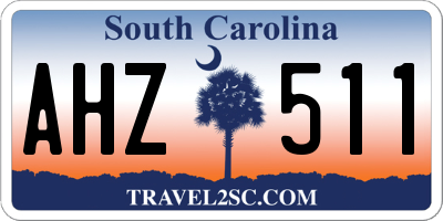 SC license plate AHZ511