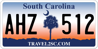 SC license plate AHZ512