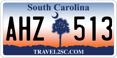 SC license plate AHZ513