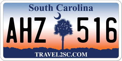 SC license plate AHZ516