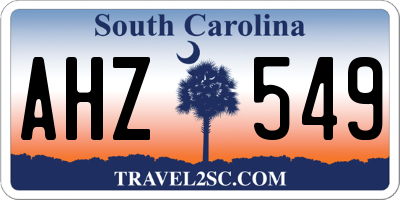 SC license plate AHZ549