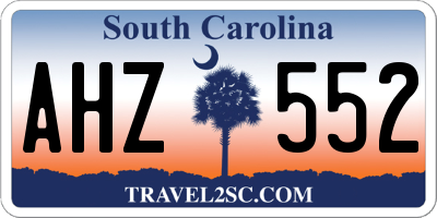 SC license plate AHZ552