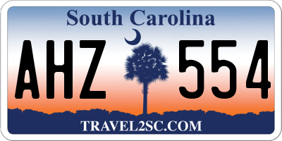 SC license plate AHZ554